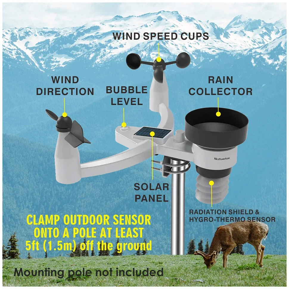 Outdoor Wind Speed Rainfall Wi - Weather Station Indoor 评论和价格